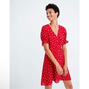 Madewell Red Floral Mini Dress